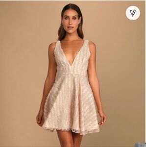 NWT Lulus Elegant Cream Lace Dress